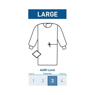 McKesson - Non-Reinforced Surgical Gown with Towel Large Blue Sterile AAMI Level 3 Disposable - 183-I90-7020-S1