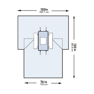 McKesson - Abdominal Drape Laparotomy Drape 102 W X 76 W X 120 L Inch Sterile - 183-I80-05155G-S