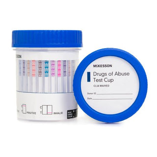 McKesson - Drugs of Abuse Test 12-Drug Panel with Adulterants AMP, BAR, BUP, BZO, COC, mAMP/MET, MDMA, MOP300, MTD, OXY, PCP, THC (OX, pH, SG) Urine Sample 25 Tests - 16-6125A3