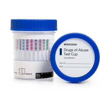 McKesson - Drugs of Abuse Test 14-Drug Panel with Adulterants AMP, BAR, BUP, BZO, COC, mAMP/MET, MDMA, MOP300, MTD, OXY, PCP, PPX, TCA, THC (OX, pH, SG) Urine Sample 25 Tests - 16-1145A3
