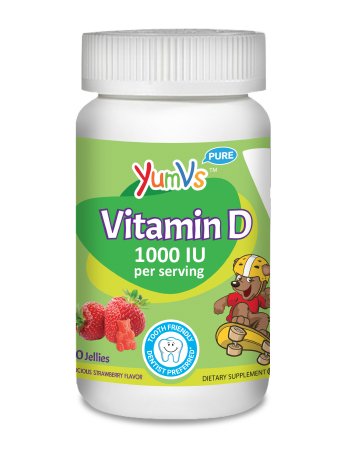 YumV's - Vitamin Supplement Vitamin D Gummy 60 per Bottle Rasberry Flavor - 9054-06