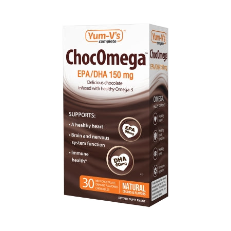 YumV's ChocoMega - Dietary Supplement Fish Oil / DHA / EPA 150 mg - 60 mg - 90 mg Strength Soft Chews 30 per Box Milk Chocolate Orange Flavor - 8062-03