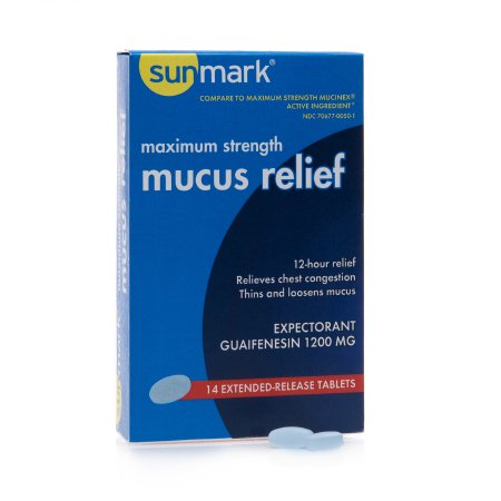 sunmark mucus E.R. - Cold and Cough Relief 1,200 mg Strength Extended Release Tablet 14 per Box - 70677005001