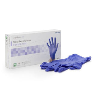 McKesson Confiderm 3.0 - Exam Glove Medium NonSterile Nitrile Standard Cuff Length Textured Fingertips Blue Not Chemo Approved - 14-6N34EC