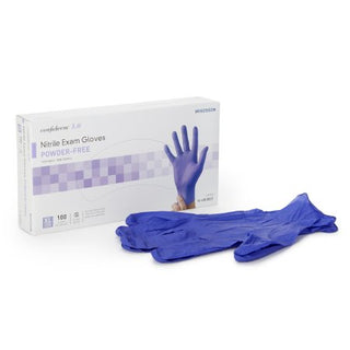 McKesson Confiderm 3.0 - Exam Glove X-Large NonSterile Nitrile Standard Cuff Length Textured Fingertips Blue Not Chemo Approved - 14-6N38EC