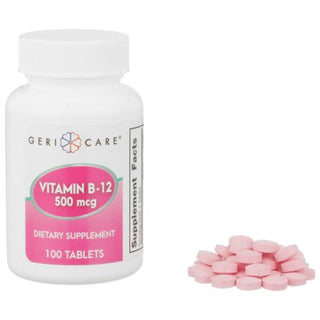 Geri-Care - Vitamin Supplement Vitamin B12 500 mcg Strength Tablet 100 per Bottle - 886-01