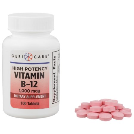 Geri-Care - Vitamin Supplement Vitamin B12 1000 mcg Strength Tablet 100 per Bottle - 896-01-GCP