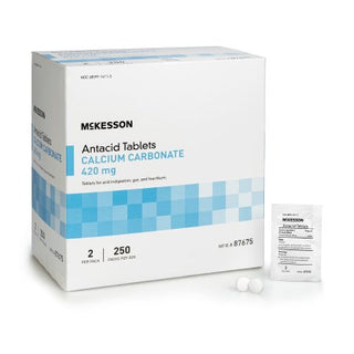 McKesson Brand - Antacid 420 mg Strength Tablet 250 Packets per Box, 2 Tablets per Packet - 87675