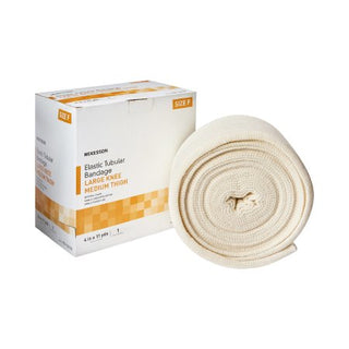 McKesson Spandagrip - Elastic Tubular Support Bandage 4 Inch X 11 Yard Large Knee / Medium thigh Standard Compression Pull On Natural Size F NonSterile - 182-13115F