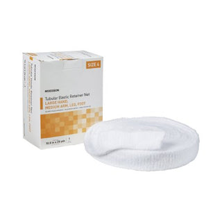 McKesson - Elastic Net Retainer Dressing Tubular Elastic 10-1/2 Inch X 25 Yard (26.7 cm X 22.9 m) Size 4 White Large Hand / Medium Arm / Leg / Foot NonSterile - MSVP114704