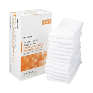 McKesson - Elastic Net Retainer Dressing Tubular Elastic 39 Inch X 25 Yard (99.1 cm X 22.9 m) Size 9 White Large Chest / Back / Perineum / Axilla NonSterile - MSVP114709