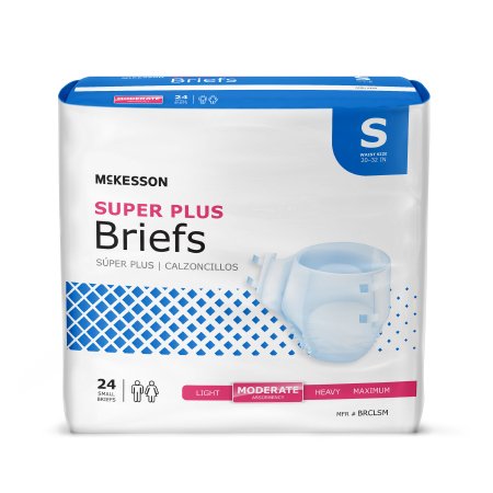 McKesson Super Plus - Unisex Adult Incontinence Brief Small Disposable Moderate Absorbency - BRCLSM