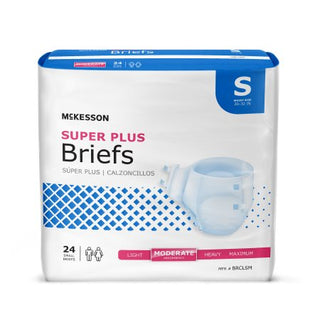 McKesson Super Plus - Unisex Adult Incontinence Brief Small Disposable Moderate Absorbency - BRCLSM