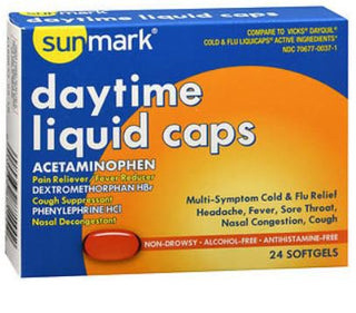 DayQuil - Cold and Cough Relief 325 mg - 10 mg - 5 mg Strength Softgel 24 per Box - 70677003701