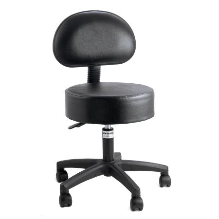 McKesson - Exam Stool Backrest Pneumatic Height Adjustment 5 Casters Black - 81-22100B-WR041