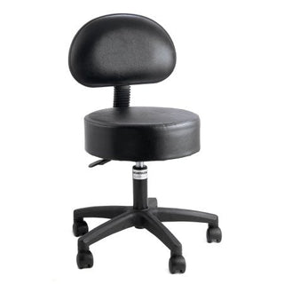 McKesson - Exam Stool Backrest Pneumatic Height Adjustment 5 Casters Black - 81-22100B-WR041