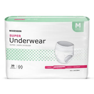 McKesson - Unisex Adult Absorbent Underwear Pull On with Tear Away Seams Medium Disposable Moderate Absorbency - UW33844