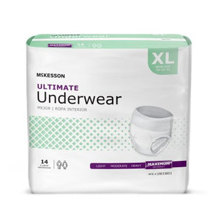 McKesson - Unisex Adult Absorbent Underwear Pull On with Tear Away Seams X-Large Disposable Heavy Absorbency - UW33853
