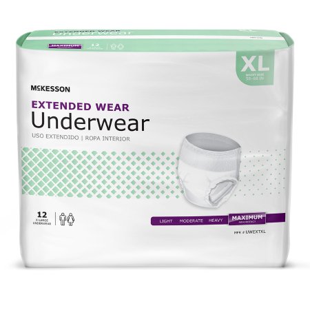 McKesson - Unisex Adult Absorbent Underwear Pull On with Tear Away Seams X-Large Disposable Heavy Absorbency - UWEXTXL
