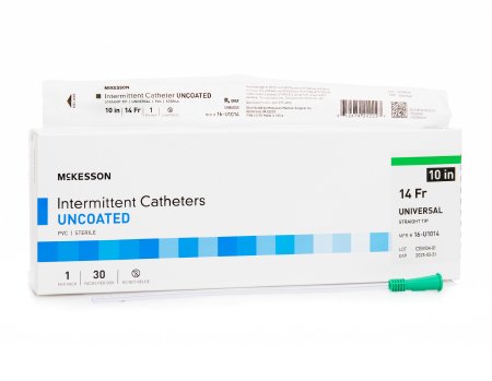McKesson - Urethral Catheter Straight Tip Uncoated PVC 14 Fr. 10 Inch - 16-U1014
