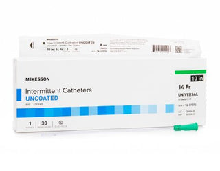 McKesson - Urethral Catheter Straight Tip Uncoated PVC 14 Fr. 10 Inch - 16-U1014