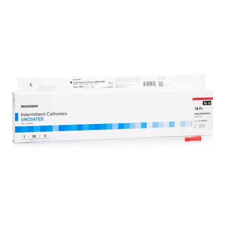 McKesson - Urethral Catheter Coude Tip Uncoated PVC 18 Fr. 16 Inch - 16-M1618C