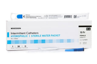 McKesson - Urethral Catheter Straight Tip Hydrophilic Coated PVC 10 Fr. 8 Inch - 16-FH810