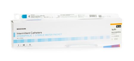 McKesson - Urethral Catheter Straight Tip Hydrophilic Coated PVC 16 Fr. 16 Inch - 16-MH1616