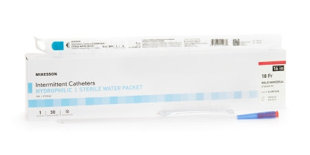 McKesson - Urethral Catheter Straight Tip Hydrophilic Coated PVC 18 Fr. 16 Inch - 16-MH1618