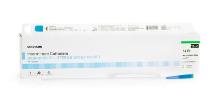 McKesson - Urethral Catheter Coude Tip Hydrophilic Coated PVC 14 Fr. 16 Inch - 16-MH1614C