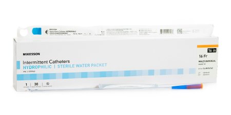 McKesson - Urethral Catheter Coude Tip Hydrophilic Coated PVC 16 Fr. 16 Inch - 16-MH1616C