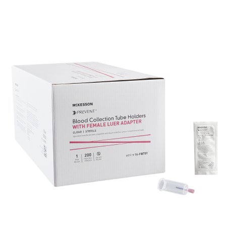 McKesson - Blood Transfer Device with Female Luer Adapter Translucent Blue, Plastic For the Needleless Transfer of Blood - 16-FBT01
