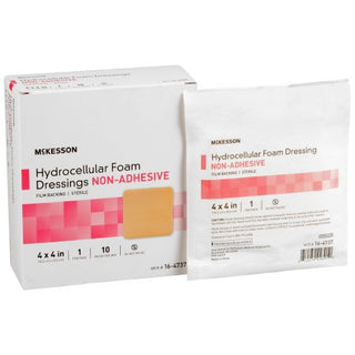 McKesson - Foam Dressing 4 X 4 Inch Square Non-Adhesive without Border Sterile - 16-4737