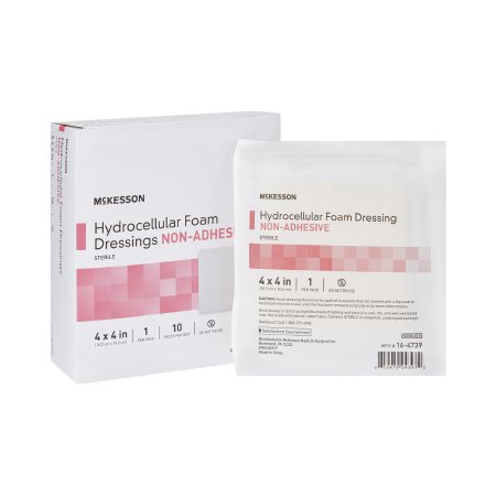 McKesson - Foam Dressing 4 X 4 Inch Square Non-Adhesive without Border Sterile - 16-4739
