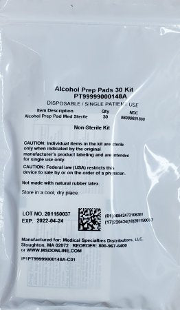 McKesson - Alcohol Prep Pad 70% Strength Isopropyl Alcohol Individual Packet Sterile - PT99999000148A
