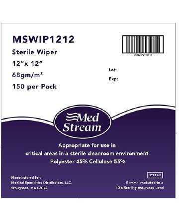 McKesson - Cleanroom Wipe ISO Class 5 White Sterile Polyester / Cellulose 12 X 12 Inch Disposable - MSWIP1212