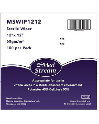 McKesson - Cleanroom Wipe ISO Class 5 White Sterile Polyester / Cellulose 12 X 12 Inch Disposable - MSWIP1212