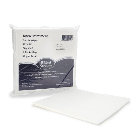 McKesson - Cleanroom Wipe ISO Class 5 White Sterile Polyester / Cellulose 12 X 12 Inch Disposable - MSWIP1212-20