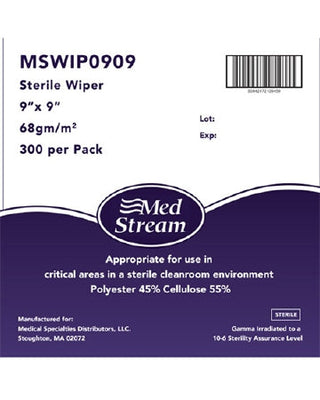 McKesson - Cleanroom Wipe ISO Class 5 White Sterile Polyester / Cellulose 9 X 9 Inch Disposable - MSWIP0909