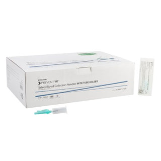 McKesson Prevent HT - Blood Collection Needle with Holder 21 Gauge 1-1/4 Inch Needle Length Safety Needle Without Tubing Sterile - 16-NBCH21GS