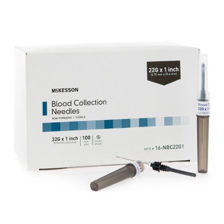 McKesson - Blood Collection Needle 22 Gauge 1 Inch Needle Length Conventional Needle Without Tubing Sterile - 16-NBC22G1