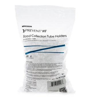 McKesson Prevent HT - Blood Collection Tube Holder / Needle Holder Universal Fit, Clear, Non-Stackable, Multi-Sample 13 mm and 16 mm Blood Collection Tubes - 16-BCTHLDR