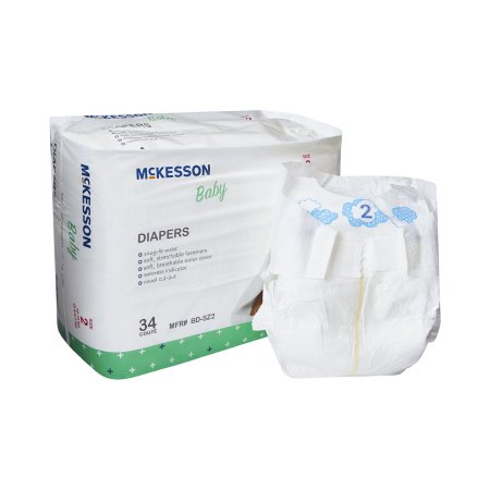 McKesson - Unisex Baby Diaper Size 2 Disposable Moderate Absorbency - BD-SZ2
