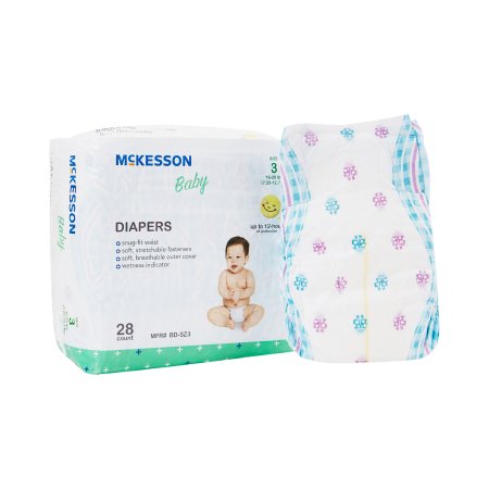 McKesson - Unisex Baby Diaper Size 3 Disposable Moderate Absorbency - BD-SZ3
