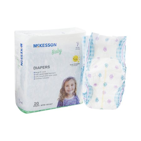 McKesson - Unisex Baby Diaper Size 7 Disposable Moderate Absorbency - BD-SZ7