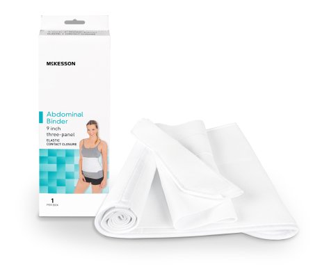 McKesson - Abdominal Binder Small / Medium Hook and Loop Closure 30 to 45 Inch Waist Circumference 9 Inch Height Adult - 155-79-89070