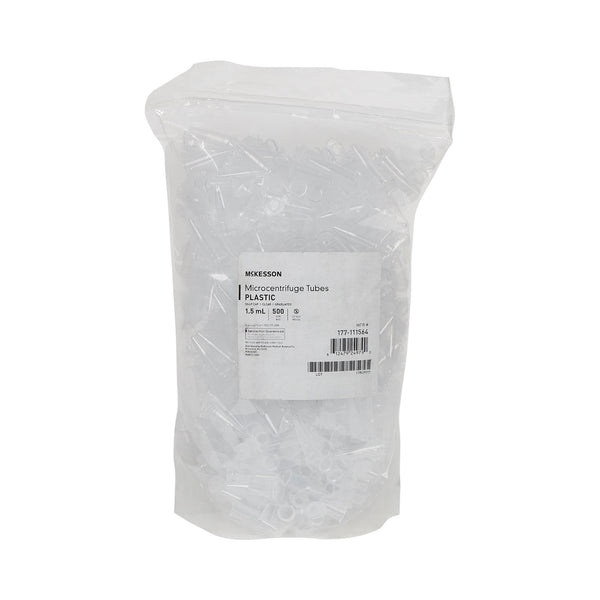Mckesson Microcentrifuge Tube Plain 1.5 mL Snap Cap Polypropylene Tube - 177-111564