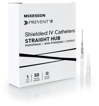 McKesson Prevent R - Peripheral IV Catheter 16 Gauge 1.16 Inch Button Retracting Safety Needle - 380254