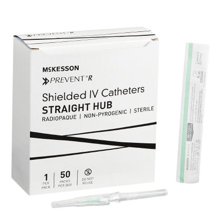 McKesson Prevent R - Peripheral IV Catheter 18 Gauge 1.16 Inch Button Retracting Safety Needle - 380244
