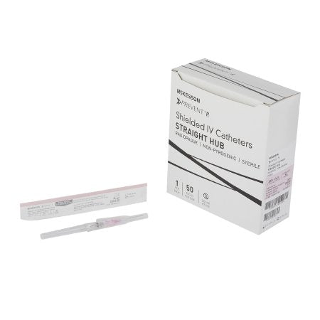 McKesson Prevent R - Peripheral IV Catheter 20 Gauge 1.16 Inch Button Retracting Safety Needle - 380234